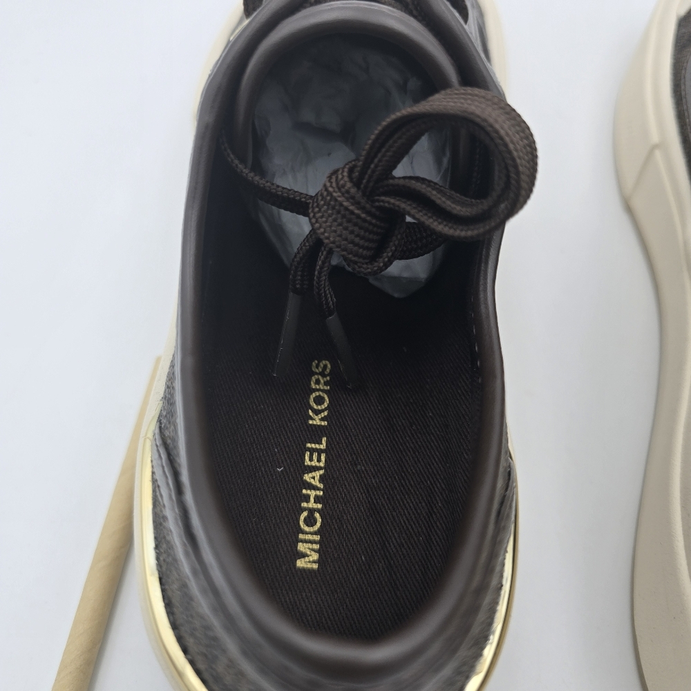 NWOT Michael Kors Jude Signature Logo Sneakers, Brown, Women's 6M - Picture 10 of 16